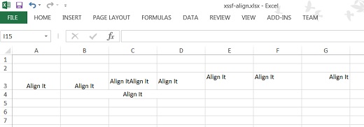 Apache POI Excel File Example - AligningCells
