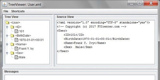Apache Xerces XML Tree UI Viewer